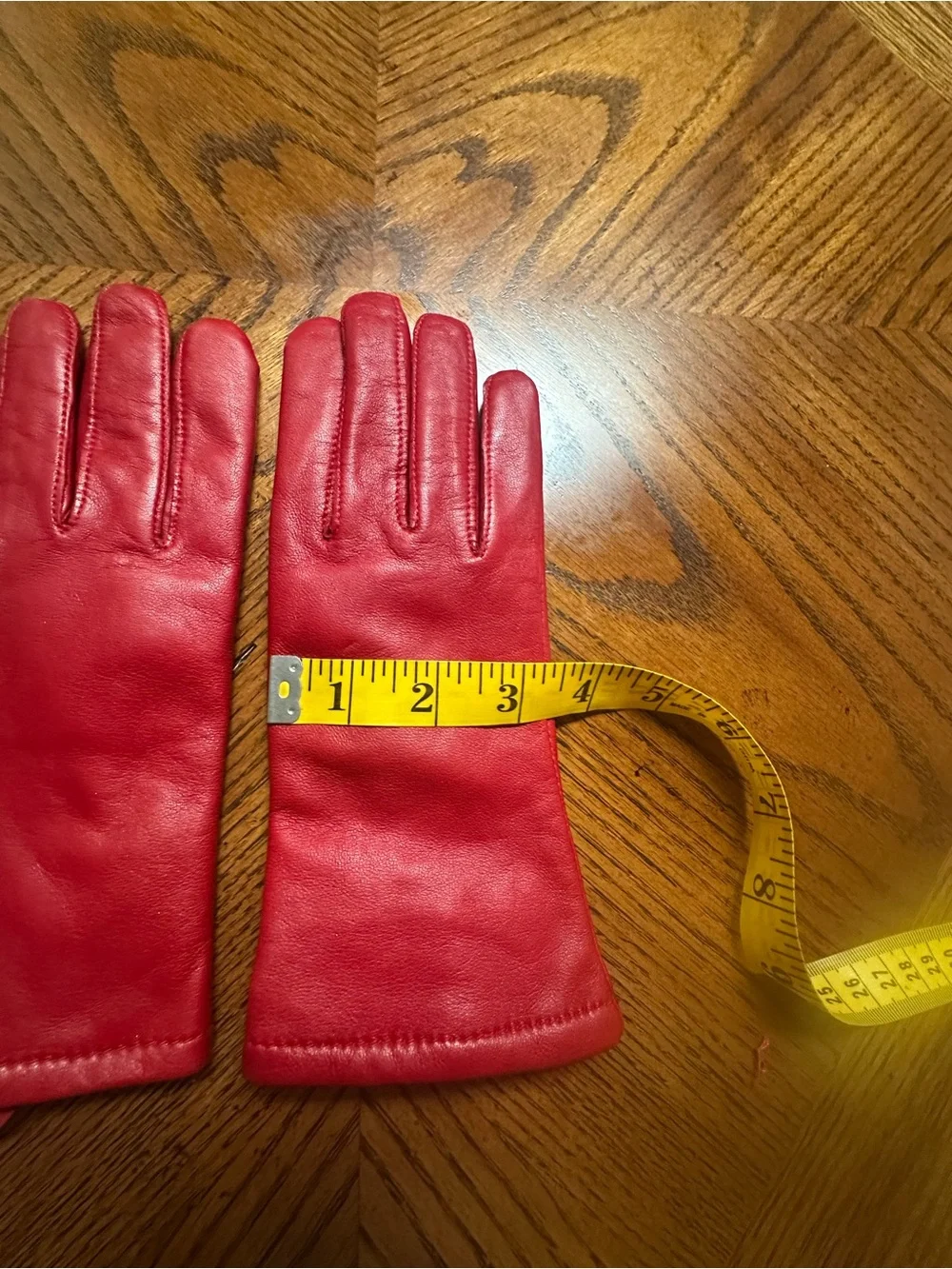Preston & York Red Leather Women's Gloves